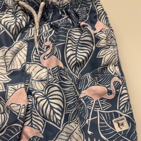 Kids Swim Trunks with Flamingo and Leaf Print - Picture 3 of 6